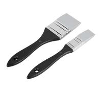 Cpolebev 2 Pezzi Pennelli Piatti nel Silicone, Pennelli nel Silicone Larghi e Stretti per Set di Pennelli Artistici Solidi per Colori Acrilici