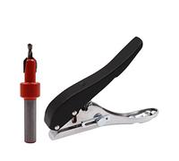 Cpolebev 2 Pezzi Pinza per La Lavorazione del Legno Set di Perforatori per Carte Copriviti di Carta con Trapano Svasatore Posizione Regolabile da 2,8 Mm