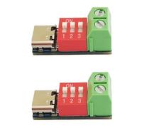 Cpolebev 2 Pezzi Tipo C PD QC Trigger 5 V-20 V CC Tensione Regolabile Modulo di Alimentazione Quadrante Regolazione Tensione Ricarica Rapida Modulo Facile da Usare