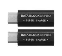 Cpolebev 2 PZ USB Type-C Data Blocker USB-C Juice Jack Adapter Support Quick Charge (50V/5A) Stop Data Theft (Nero)