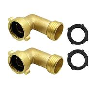 Cpolebev 2 Raccordi A Gomito per Tubo da Giardino A 45 Gradi, 2 Pezzi con 2 Rondelle, Prolunga per Rubinetto Esterno, Prolunga per Rubinetto per Tubo Flessibile, Prolunga per Rubinetto In Rame