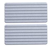 Cpolebev 2 Sottobicchieri in Diatomite Assorbenti d'Acqua, Design Rettangolare Scanalato, Grigio