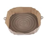 Cpolebev 20 Cm Friggitrici Ad Aria Teglia da Forno Cestino di Pollo Fritto Tappetino AirFryer Pentola nel Silicone Rotonda Sostituire Grill Pan