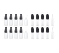 Cpolebev 20 Flaconi Applicatori con Punta di Precisione, Flacone con Ago Erogatore da 10 Ml/0,34 Oz Flacone Vuoto per Colla In PET con Tappo di Chiusura Durevole Facile da Installare Facile da Usare