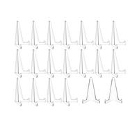 Cpolebev 20 Pezzi di Cavalletti Triangolari in Acrilico per Display, Mini Cornici, Supporti per Piatti, Supporti per Foto, Durevoli, Facili da Usare, Altezza 86 mm