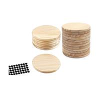 Cpolebev 20 Sottobicchieri in Legno Non Finiti Sottobicchieri in Legno Rotondi Sottobicchieri in Legno Rotondi da 4 Pollici per con Punti in Silicone Antiscivolo