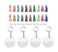 Cpolebev 200 Pezzi DIY Rotondo Acrilico Spazi Vuoti Acrilico Trasparente Cerchio Dischi Set per DIY nel Vinile Crafting