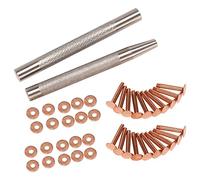 Cpolebev 20Pack di Rivetti nel Rame e Sbavature (14 Mm e 19 Mm) con 2 Pezzi di Rivetti Perforatori per Cinture, Collari, Lavorazione Della Pelle