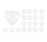 Cpolebev 20PZ Palline di Natale Un Forma di Cuore Decorazioni Natalizie nel Plastica Trasparente 2021 Sfera Riempibile Capodanno DIY (C)