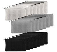 Cpolebev 21 PCS Astuccio per Matite In Tessuto Fai-Da-Te Borsa da Toilette da Viaggio con Cerniera per Compiti Fai-Da-Te, Trucco, Borsa per Documenti