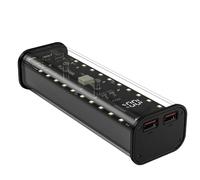 Cpolebev 21700 Scatola di Immagazzinaggio Batteria 4 Slot Scatola di Alimentazione DIY per Caricabatterie 21700 Doppia Uscita USB Ingresso TypeC Nero