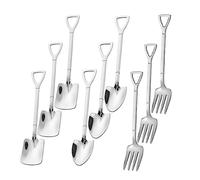 Cpolebev 21PZ Pala Cucchiaio Cucchiaino da tè nel Acciaio Inossidabile Cucchiaio da caffè Cucchiaio da Dessert Cucchiaio da Tavola Coltello Forchetta Cucchiaio, B