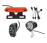 Cpolebev 24-48V E-Bike Multifunzionale Indicatore di Direzione Posteriore con Interruttore Spina SM per Accessori Ebike