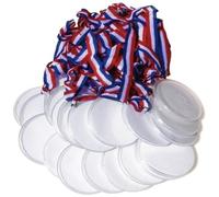 Cpolebev 24 Medaglie In Plastica per Progettare le Tue Medaglie Premio, Medaglie Fai-Da-Te per Bambini, Aziende, Sport, Festival
