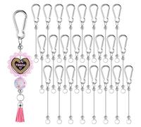 Cpolebev 24 Pezzi Barre con Perline con Perline in Sfuso Barra Vuota DIY per con Moschettone per Perline per DIY