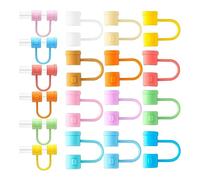 Cpolebev 24 Pezzi di Cannuccia in Silicone Riutilizzabile per Cannucce da 10 Mm, Decorazione per Feste in Cucina