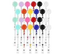 Cpolebev 24 Pezzi di Clip Retrattili per Portabadge con Perline per Perline, Barre Vuote, Portabadge con Nome, Portabadge con Clip da Cintura, Colorati