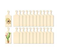 Cpolebev 24 Pezzi Mini Tagliere in Legno con Manico Mini Taglieri Artigianali Non Finiti Paddle Piccolo Tagliere Vuoto