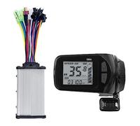 Cpolebev 24V/36V/48V/60V S886 E-Bike Display LCD + 36V 350W Controller Sinusoidale Controller Batteria al Litio Sinusoidale Acceleratore A Pollice per Bici Elettrica E-Scooter (5PIN)
