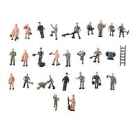 Cpolebev 25Pcs 1:87 Figurine Dipinte Figure Miniature di Ferrovieri con Benna E Scaletta