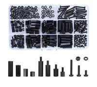 Cpolebev 260 Pezzi M3 Femmina Distanziatori In Nylon Esagonali, Distanziatore per Pilastro con Filettatura Esagonale In Nylon - Nero Facile Installazione