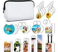 Cpolebev 29 Pezzi Sublimation Blanks, Sublimation Blanks Products Set, Sublimation Makeup Bag, per Sublimation Printing Crafts
