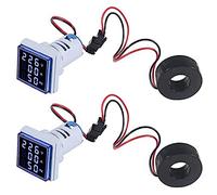 Cpolebev 2PCS Misuratori Hertz di Tensione di Corrente Digitale 3In1 22mm Voltmetro Amperometro Hz Meter AC 60-500V