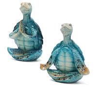 Cpolebev 2PCS Sea Turtle Yoga Figurine Decorazioni, Meditazione Yoga Turtle Decor, Decorazioni per la Casa