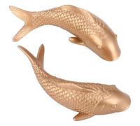 Cpolebev 2Pezzi Resina Carpa Pesce Dorato Appeso a Parete Ornamento personalità Pesce Figurine per la Casa Ristorante Sfondo Decorazione della Parete