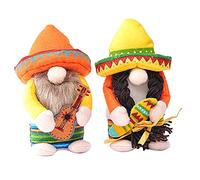 Cpolebev 2PZ Fiesta GNOME Couple Tomte per Taco Messicano Tuesday Dwarf per Home Kitchen Tiered Tray Decorations