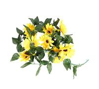 Cpolebev 2PZ Girasole Ghirlanda Fiori Artificiali Vite Seta Finta Fiori del Sole Appese per Balcone Decorazione di Nozze da Giardino