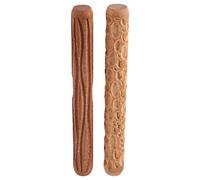 Cpolebev 2PZ Rulli Modello Modellazione Argilla, Ciottoli Modello Grano di Legno Argilla Mattarello con Rullo Un Mano Strutturato Strumenti di Ceramica