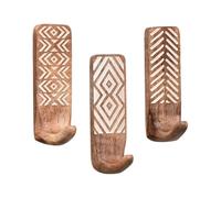 Cpolebev 3 Confezioni di Ganci da Parete In Legno Non Distruttivi - Ganci da Parete - Ganci da Parete Decorativi Boho