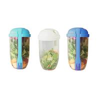 Cpolebev 3 Contenitori per Insalata da Asporto con Forchetta e Porta Condimenti per Insalata