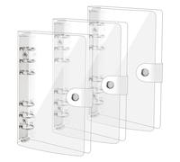 Cpolebev 3 Pacchi A6 Trasparente Morbido PVC 6 Raccoglitore Ad Anelli Raccoglitore Trasparente Raccoglitore Raccoglitore A6 per Notebook Ricaricabile