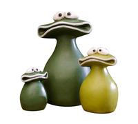 Cpolebev 3 PCS Decorazione da Giardino in Resina Impermeabile Rana Bocca Grande. Statua da Giardino Rana Bocca Grande con Famiglia di Tre