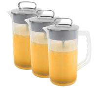 Cpolebev 3 Pezzi di Caraffa per Miscelare Bevande, Brocca per L'Acqua, Contenitore per Succhi Facili da Miscelare, Lame Angolate In Plastica e Stantuffo del Miscelatore Regolabile