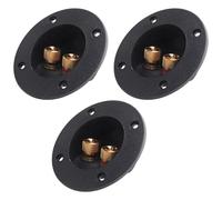 Cpolebev 3 Pezzi DIY Casa Stereo per Auto un 2 Vie Altoparlante Scatola Terminale Binding Post Connettori un Tazza un Molla Rotonda Spine Subwoofer (Nero)
