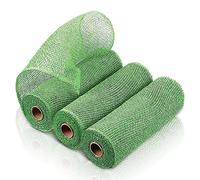 Cpolebev 3 Rotoli di Tela da Imballaggio Decorazione Nastro A Rete Rotoli di Nastro per Fai da Te