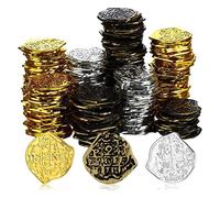 Cpolebev 300 Pezzi Monete D' nel Plastica Monete Pirata Monete da Gioco per Bambini per Feste Pirata Scrigno del Giochi Gettoni Giocattoli Cosplay