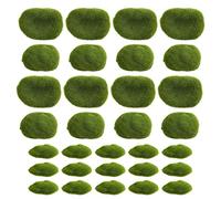 Cpolebev 30PCS 3 Dimensioni Artificiali Moss Rocks Decorative, Palle di Muschio Verde, per Giardini e Crafting Floreali