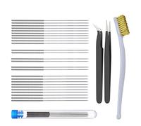 Cpolebev 30PZ 3D Parti della Stampante Pieghevole Ugello Cleaner Hotend Pulizia Ago Punta del Trapano Pennello Pinzette Tool Kit per CR10 3