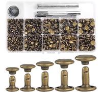 Cpolebev 340 Set Kit Rivetti in Pelle Rivetti Rivetti in Pelle Doppio Tessuto per Abbigliamento per Riparare Vestiti Scarpe Cinture Durevoli Facile Installazione Facile da Usare A