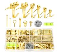 Cpolebev 372PCS Set di Ganci per Quadri per Pareti In Muratura, Kit per Appendere Quadri per Fissare Cornici, Set di Ganci per Quadri con Ganci, A Denti di