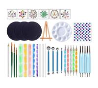 Cpolebev 38Pcs Mandala Dotting Tools Set di Pittura Kit - Dot Paint Stencil Set di Strumenti Art Craft Supplies Set Kit Vassoio Brush Pen