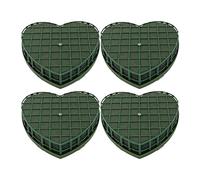 Cpolebev 4 Blocchi di Gommapiuma Blocchi di Gommapiuma A Forma di Cuore Fiore Verde Argilla Floreali A Forma di Cuore Fango Floreale Artificiale con Ventosa