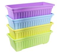 Cpolebev 4 Confezioni da 17 Pollici Fioriera per Fioriera nel Plastica per Ortaggi e Fiori per Davanzale, Patio, Giardino, Decorazioni per La Casa, Veranda