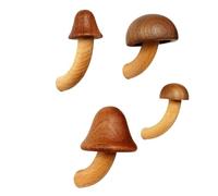 Cpolebev 4 per Frigorifero con Funghi in Legno, Cucina di Casa, per Frigorifero, in Legno Massello 3D, Ornamento Artigianale, Colore Legno