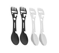 Cpolebev 4 Pezzi 10 nel 1 Spork Multi-Funzionale Spork Cucchiaio Apriscatole Chiave Seghettata per Escursionismo All'Aperto nel Spalla