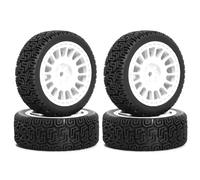 Cpolebev 4 Pezzi 68mm -Tires Pneumatico in Gomma Ruota Pneumatico per XV01 XV02 TT01 TT02 PTG-2 1/10 RC Racing Car Parti di Aggiornamento Bianca
